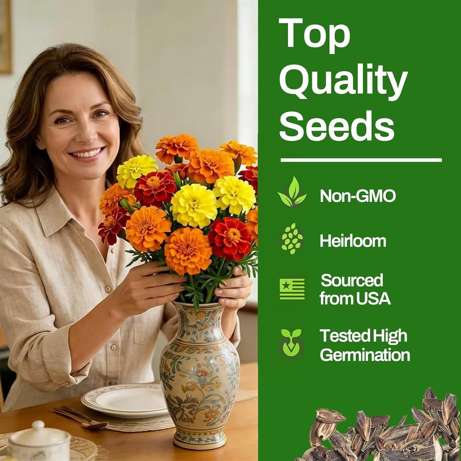10 Varieties Flower Seeds in Individual Packs, 40000+ Non-Gmo Seeds Planting Ind