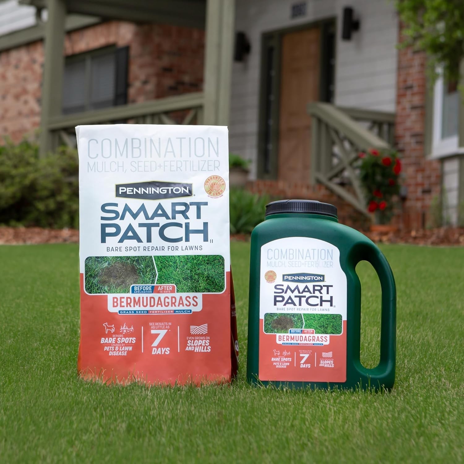 Bermuda Grass Seed, Fertilizer and Mulch – 5 lb Jug for Optimal Lawn Repair