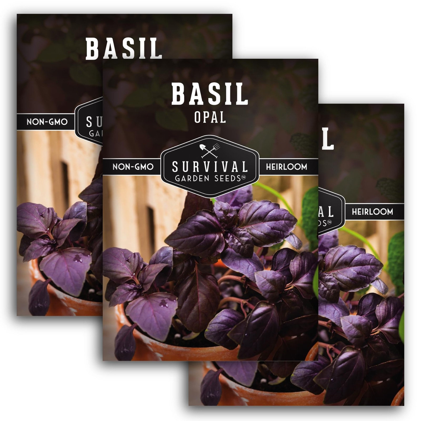Dark Opal Basil Seeds – Heirloom Non-GMO Purple Leaf Herb for Home Gardens