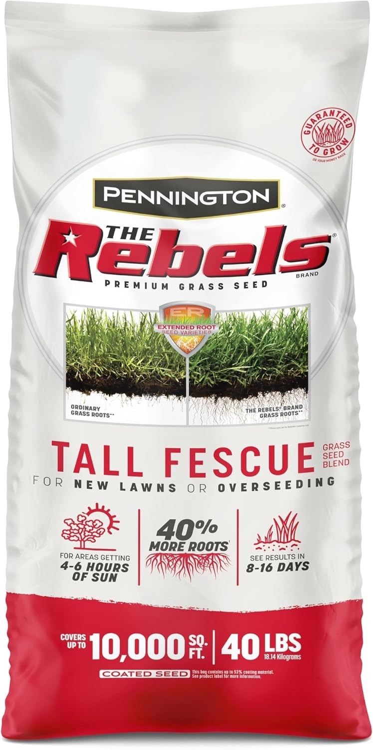 The Rebels Tall Fescue, Tall Fescue Grass Seeds for Lawn, 40 lb