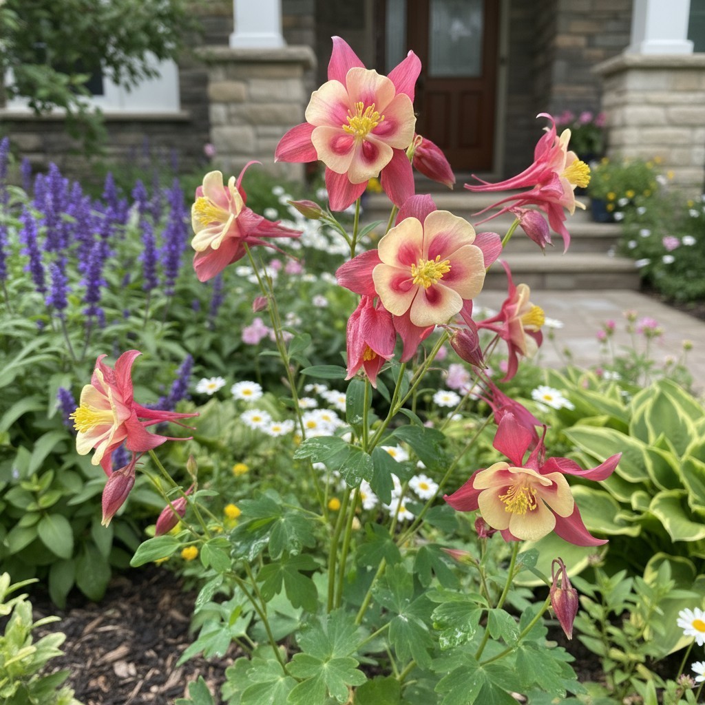 100 Pink and Yellow Columbine Seeds – Bi-Color Aquilegia Perennial