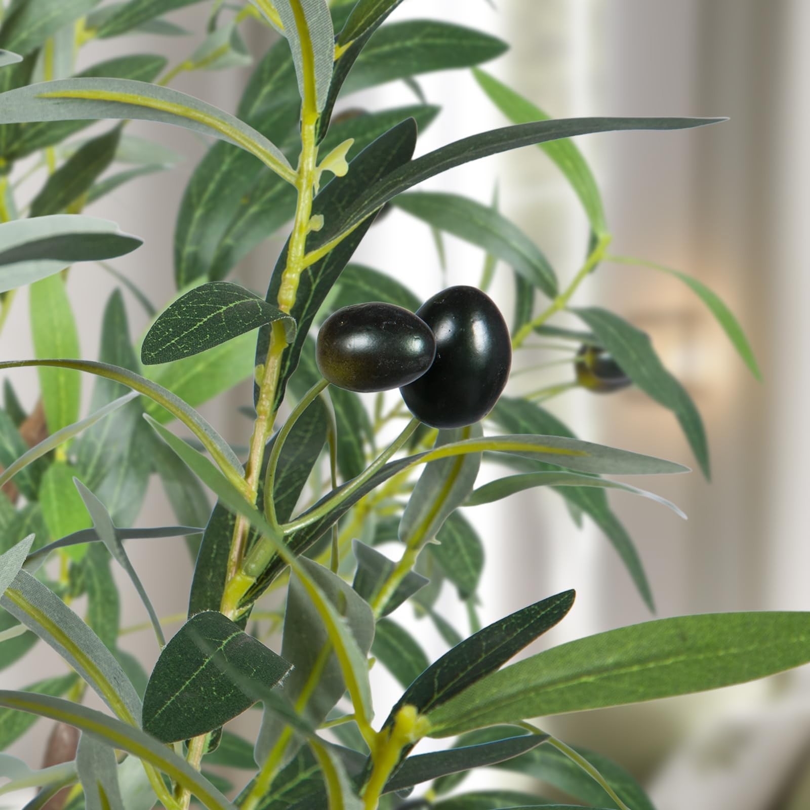 Fake Olive Tree, 5FT 2Pack Tall Plants Olive Trees 60in Silk Plant with Trunk…