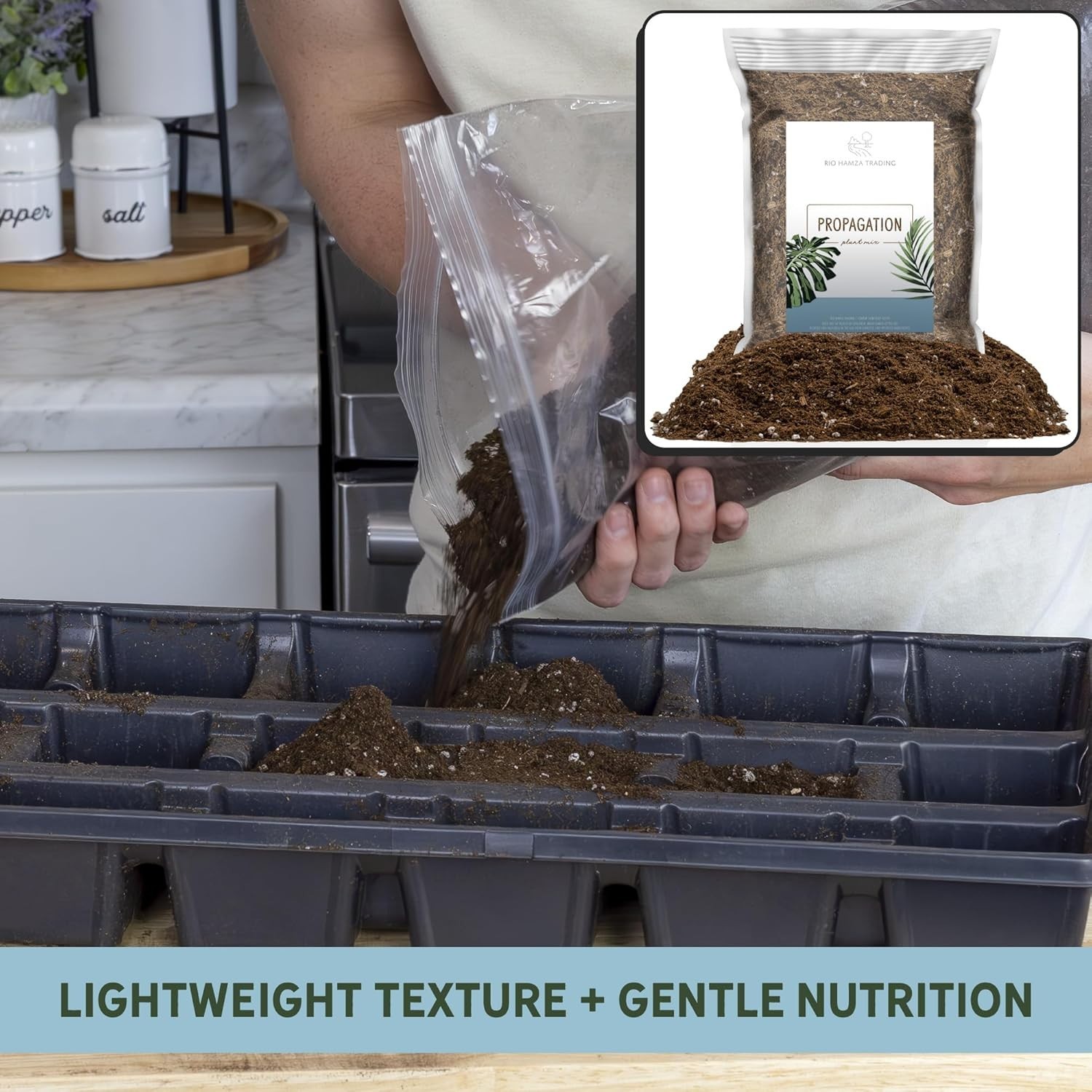 4 Quarts Hand Blended Soilless Plant Propagation Mix for Houseplants Success