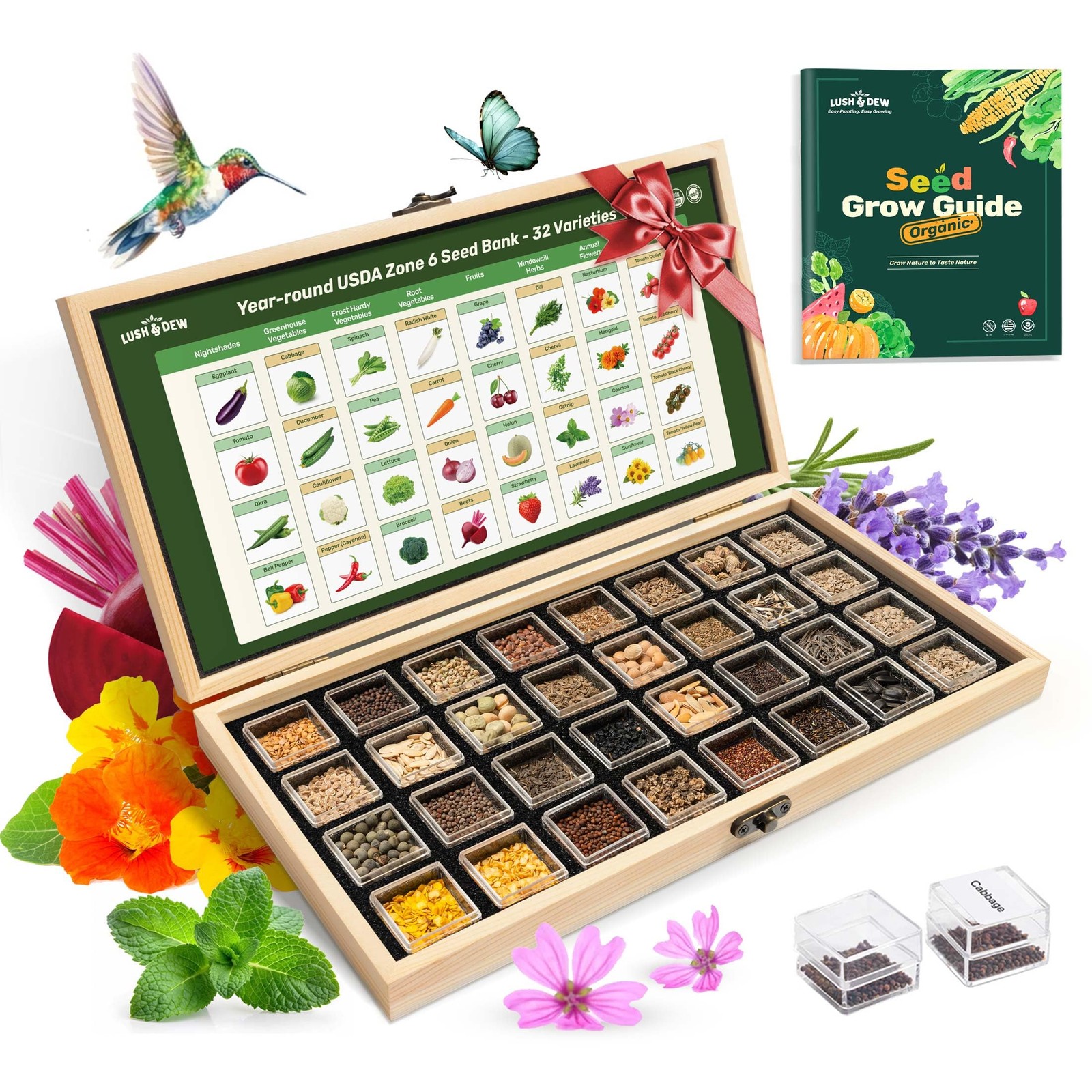 Year-Round Heirloom Survival Seed Kit – 30,000+ Non-GMO Seeds for Gardening
