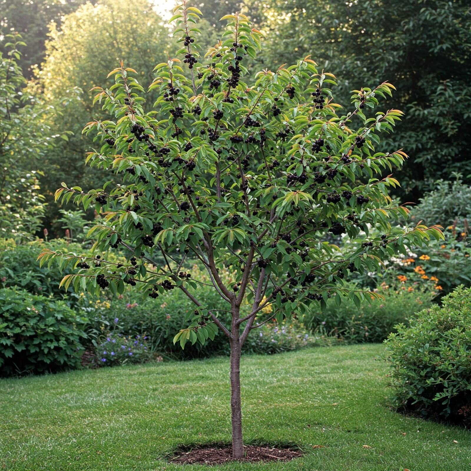 Black Tartarian Sweet Cherry Tree Live Plant Edible Fruit Garden Orchard 4-5 Ft
