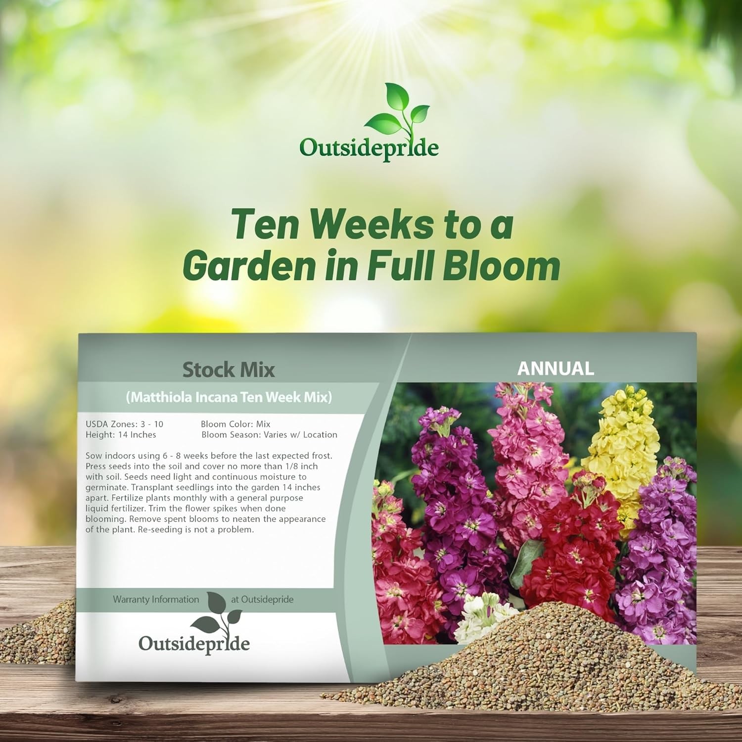 1000 Seeds Stock Seeds – Stock Ten Week Mixed Flower Seed