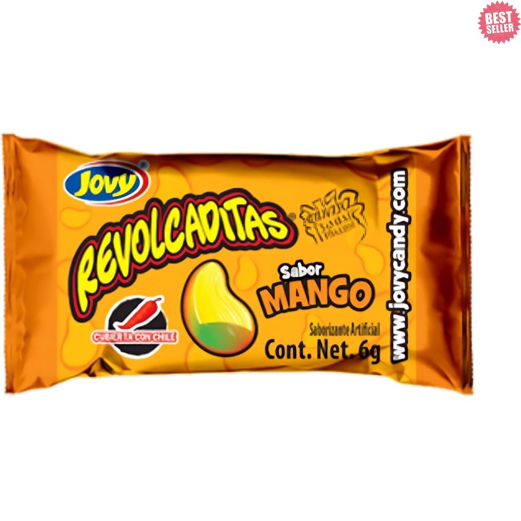 Revolcaditas Mango – 100 Count Spicy Mango Hard Candy, 1 lb Allergen-Free Treats