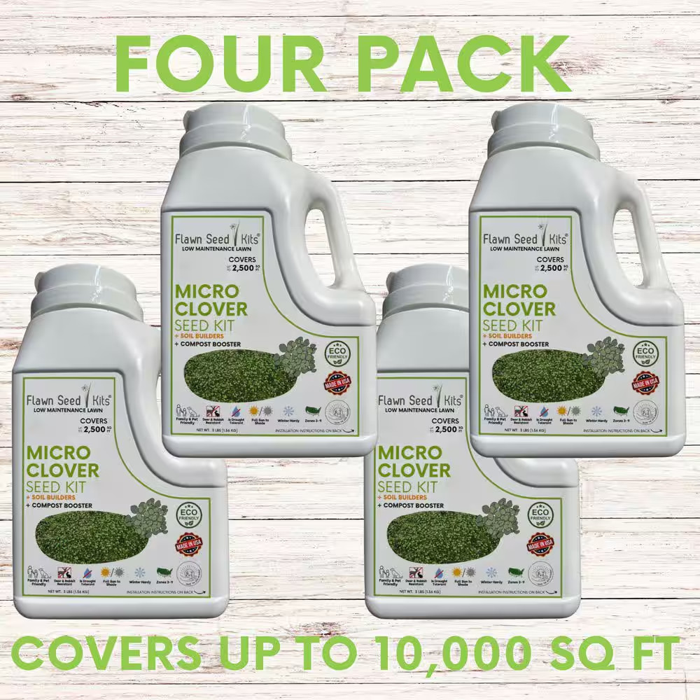 Micro Clover Alternative Grass Seed, Org Coated, Eco-Friendly, Low Growing, Low