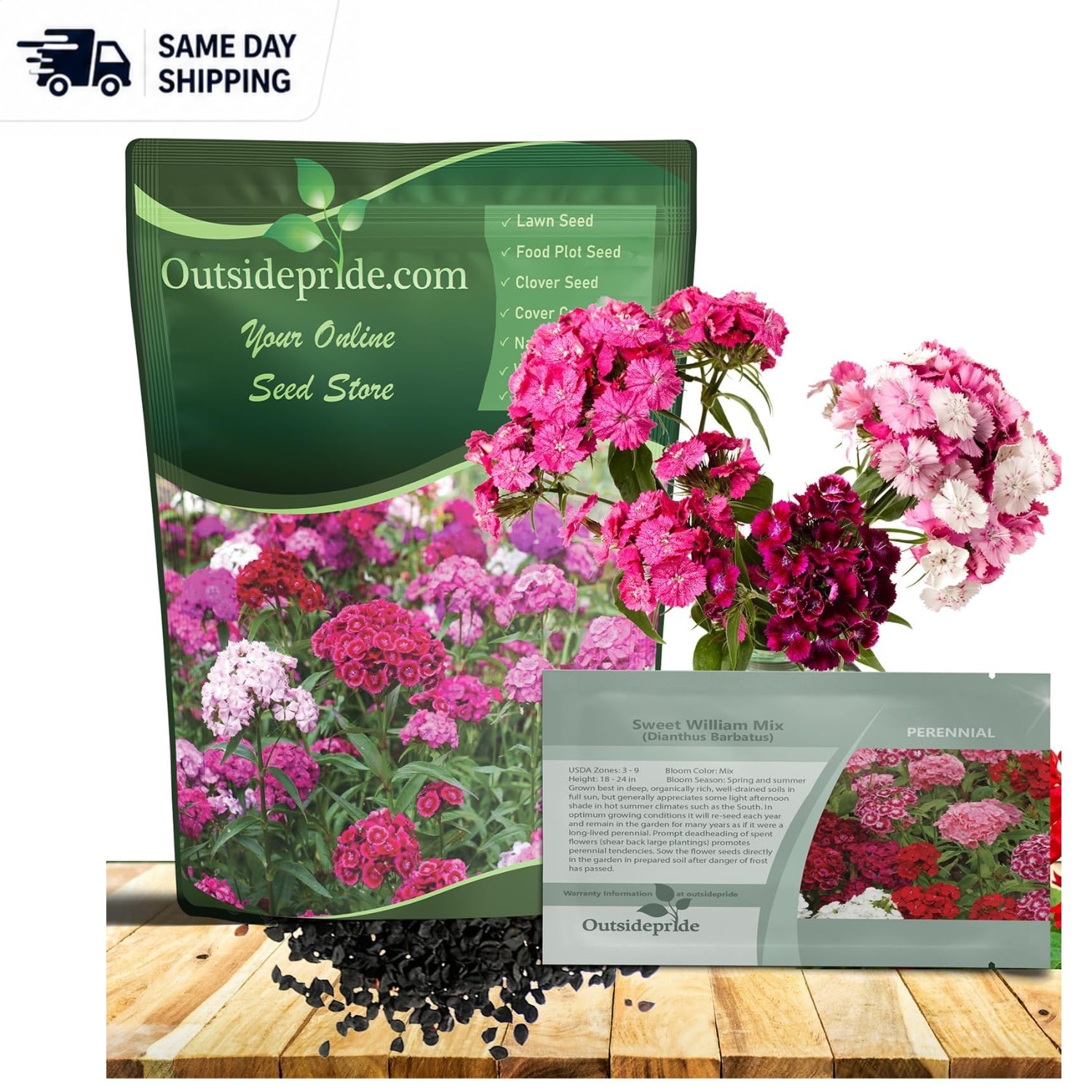 Sweet William Dianthus Seeds – 5000 Perennial Wildflower Seeds for Colorful G…