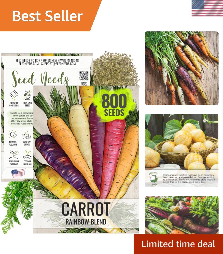 Non-GMO Rainbow Carrot Seeds – Heirloom Quality for Lush Spring & Fall Harvests