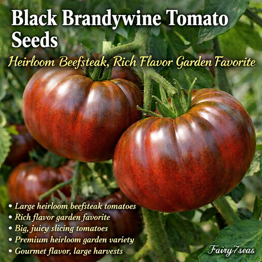 Black Brandywine Tomato Seeds – Heirloom Beefsteak, Large Dark Garden Tomatoes