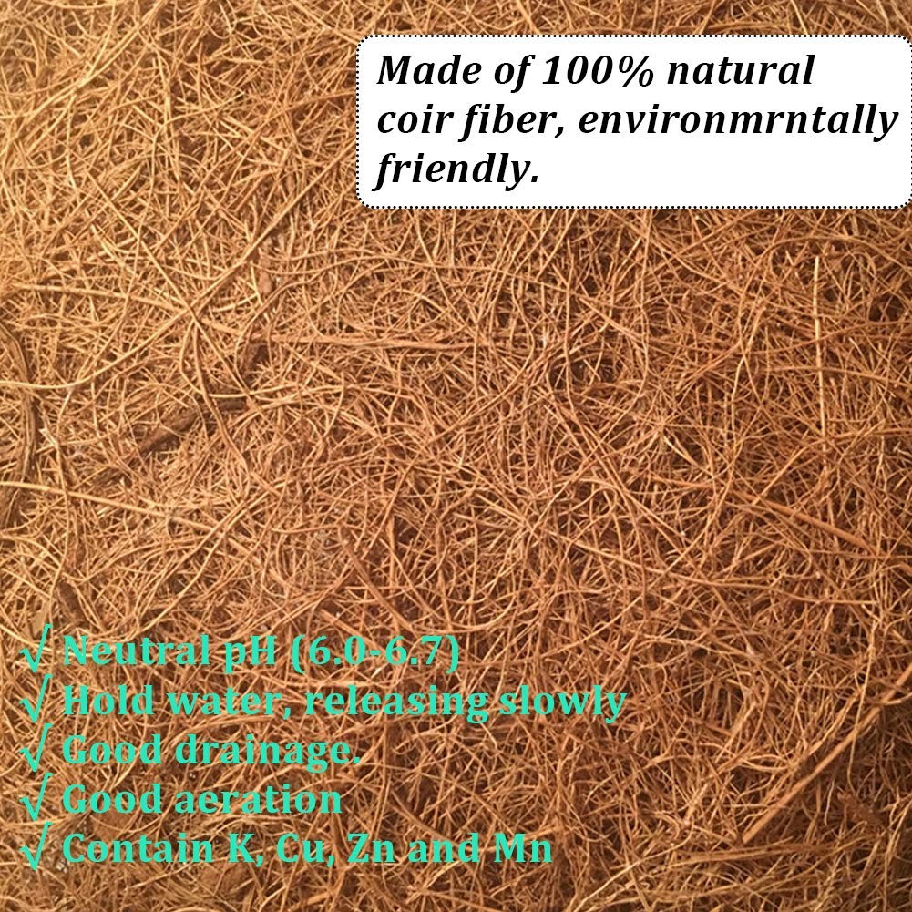 2PCS Half Round Coco Fiber Liner Replacement for Hanging Basket Planter