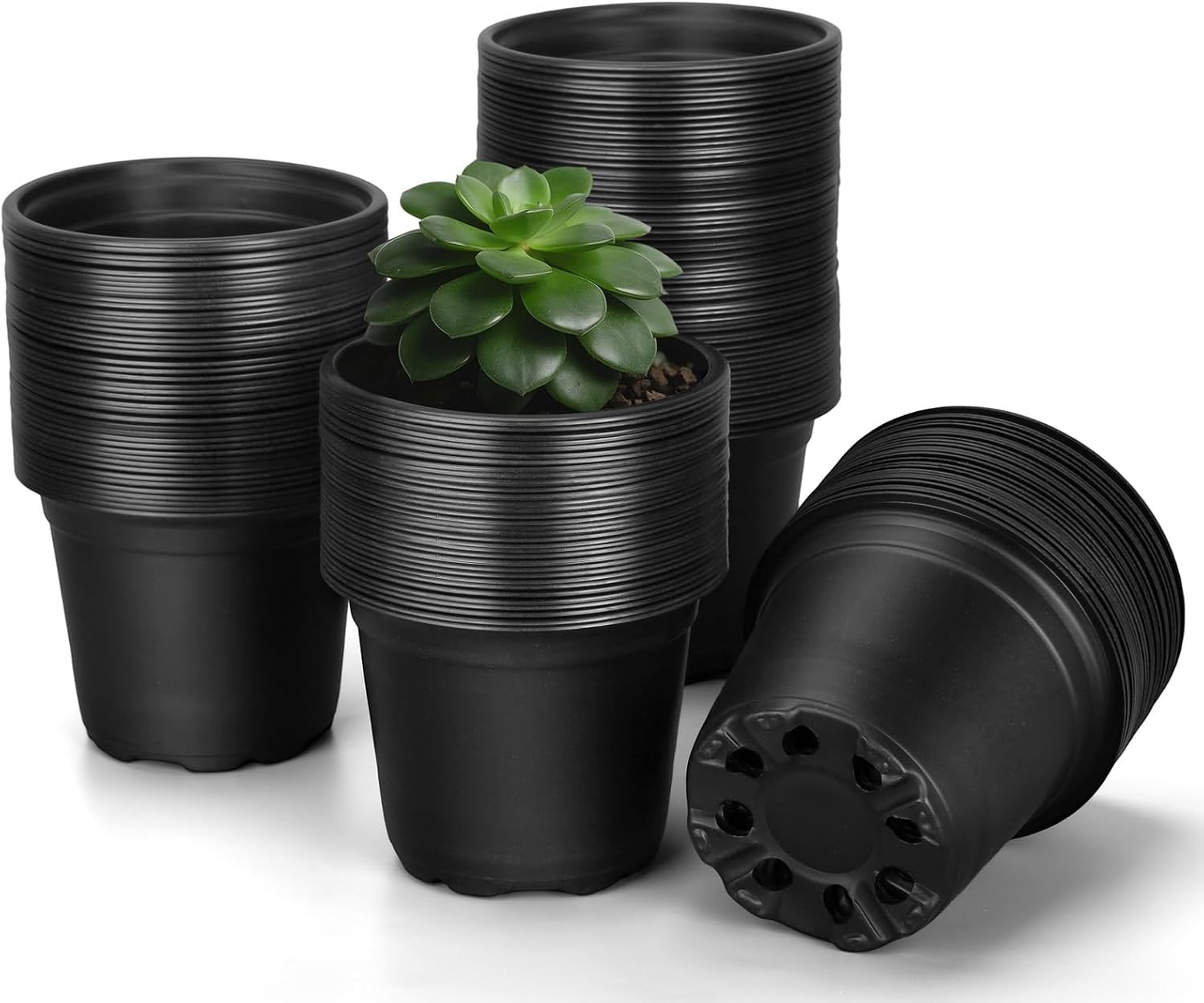 110 Pcs Small Plastic Plant Pot, 4 Inch Nursery Pots with Drainage, Seedlings