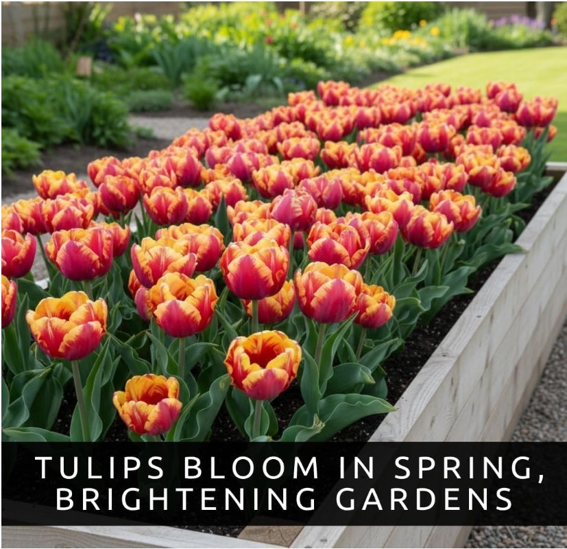 Rainbow Parrot Tulip Bulbs – Huge Multicolor Flowers – 15-20″ Tall (10 Bulbs)