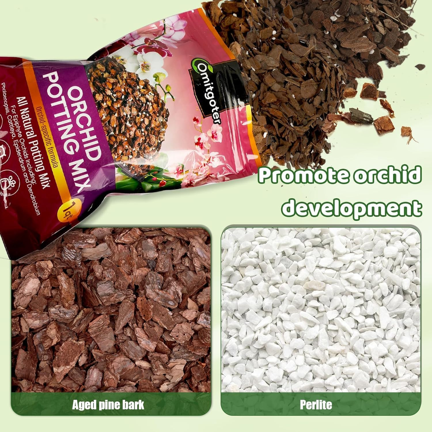 Organic Orchid Potting Mix 1Qt, Mixture of Orchid Bark and Perlite, Specifically