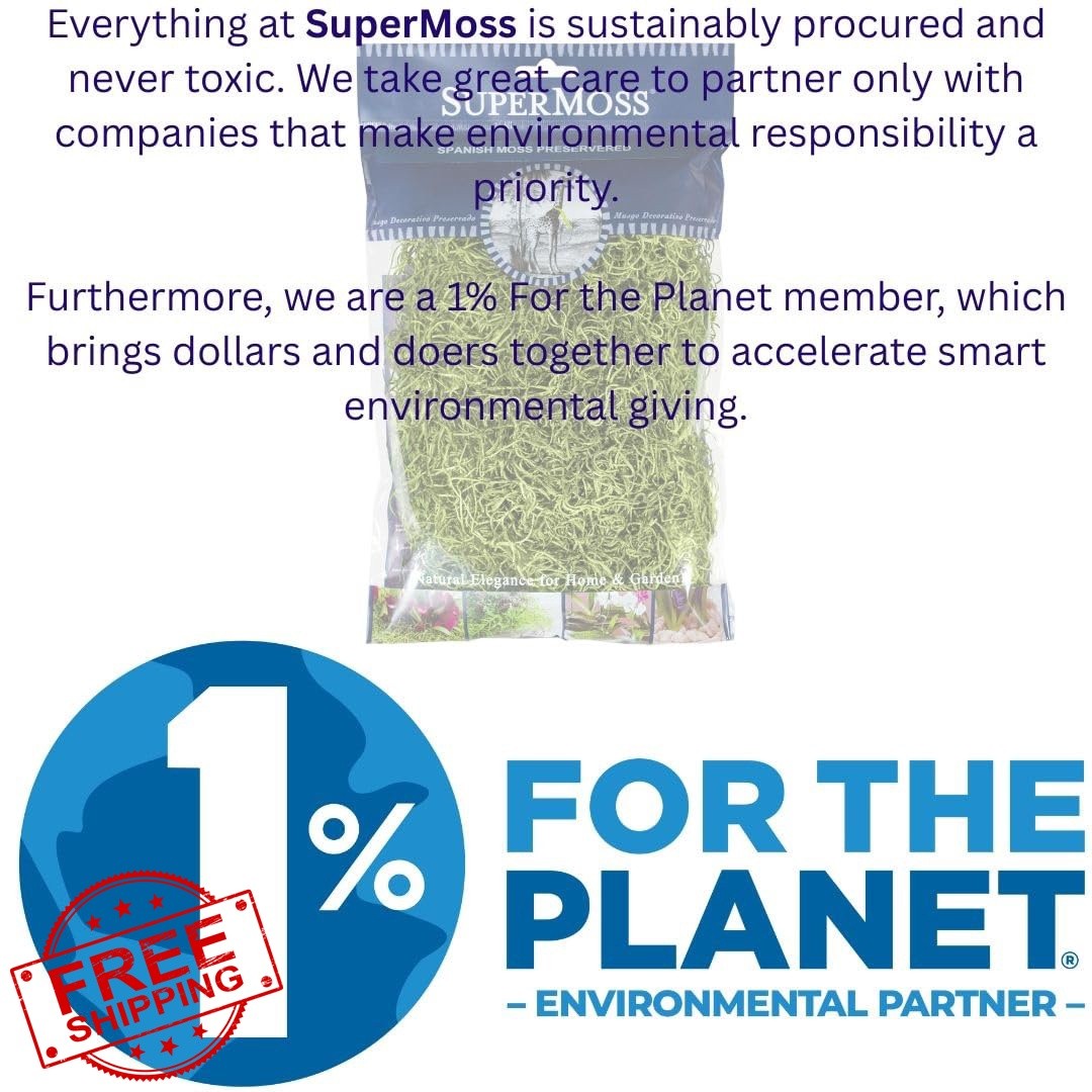 SuperMoss Preserved Spanish Moss Green 120 cu in