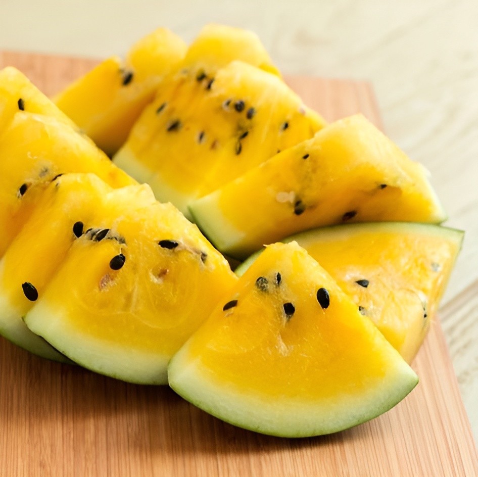 25 Yellow Watermelon Seeds – Heirloom Yellow Crimson Sweet – Organic NonGMO