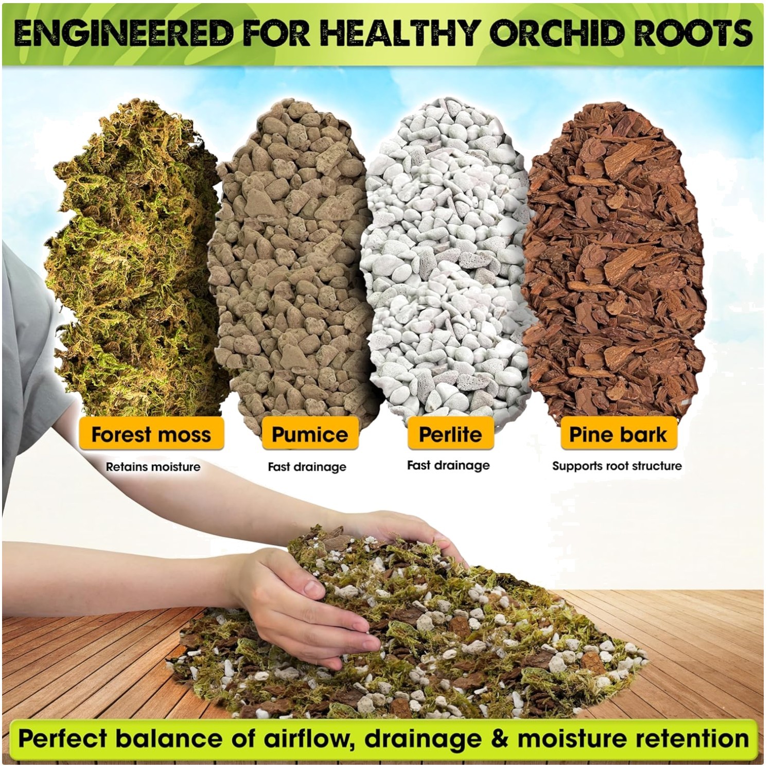Orchid Potting Mix with Pumice & Chunky Perlite