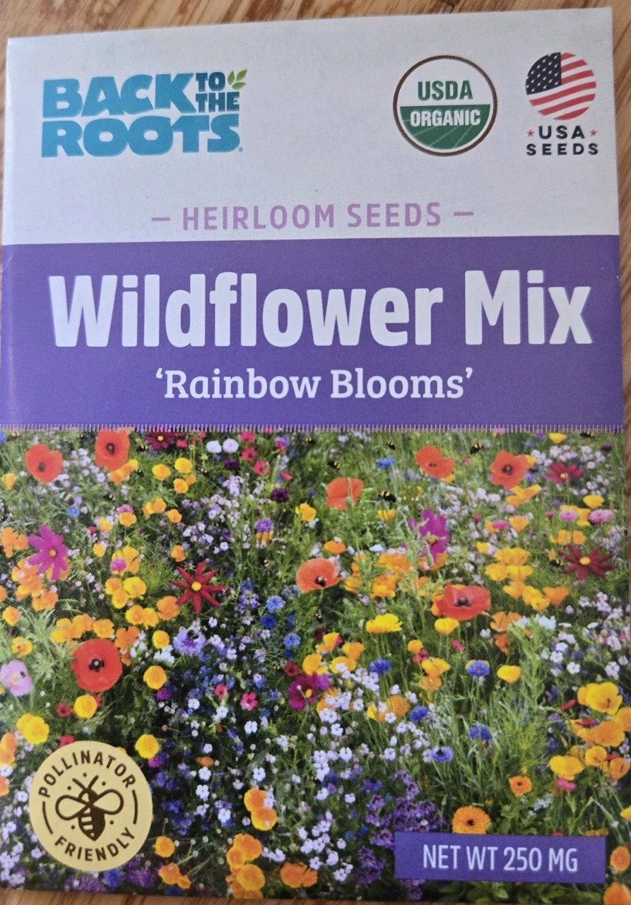 Back to the Roots 100% Organic Seeds Wildflower Rainbow Blooms Mix 250mg 2026
