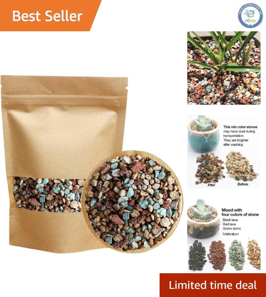 Horticultural Lava Pebbles & Pumice Soil Amendment for Succulent Health – 2.2 lb