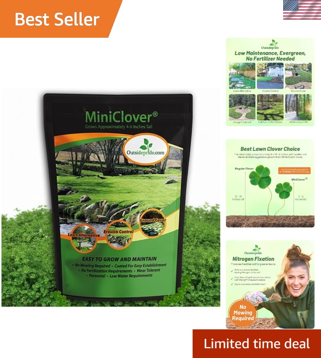1/4 lb. MiniClover Seed – Natural, Drought-Tolerant Ground Cover Solution
