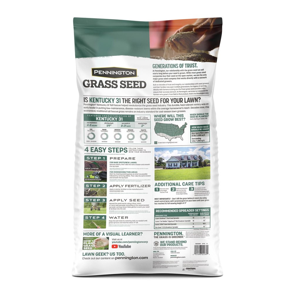 PENNINGTON GRASS SEED Kentucky Tall Fescue for Sun to Partial Shade
