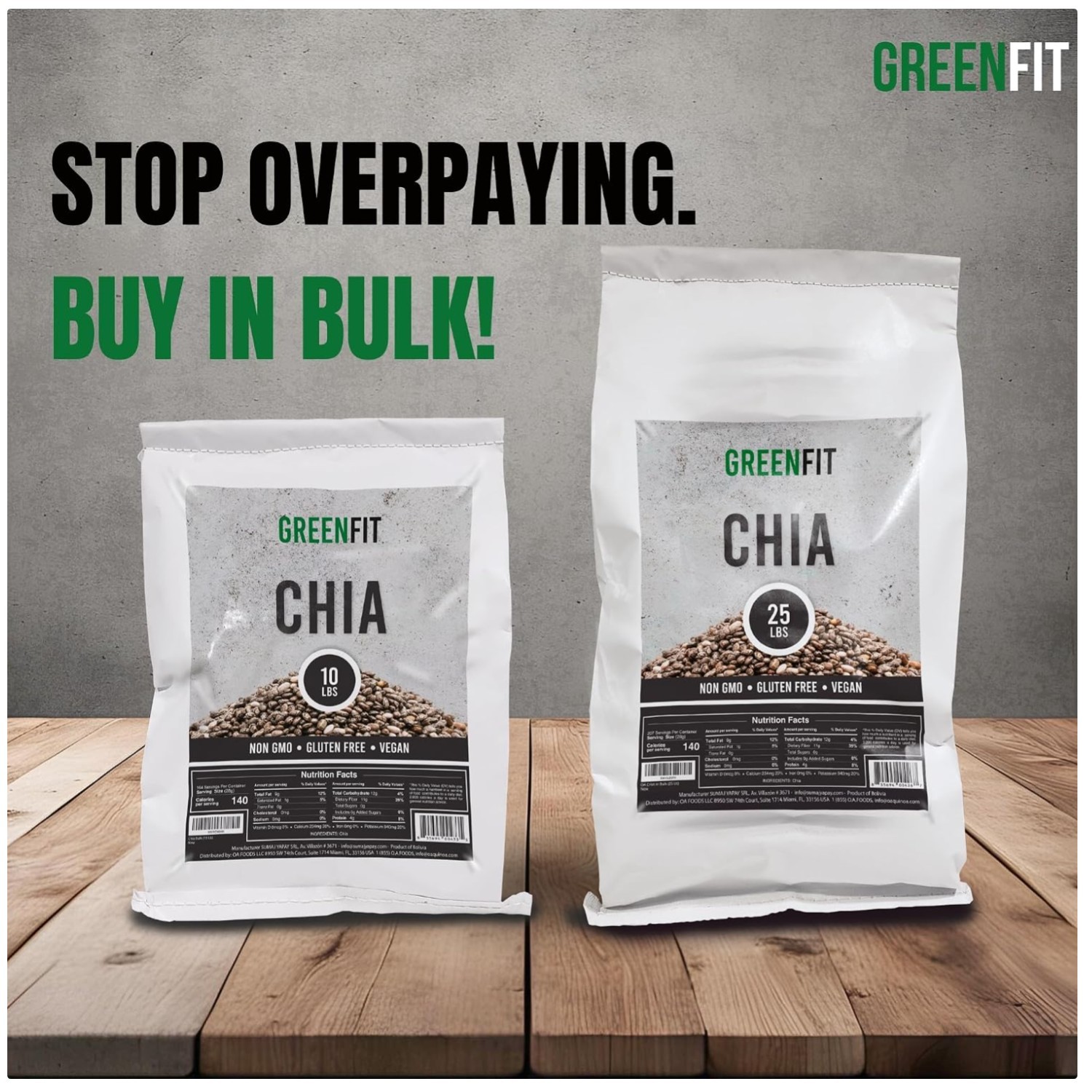 Chia Seeds Bulk 10Lbs – Fiber & Protein-Rich Superfood