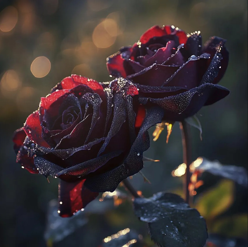 Black Baccara Roses Live Starter Plant Dark Red to Black Blooms 4-6″Tall No Pot