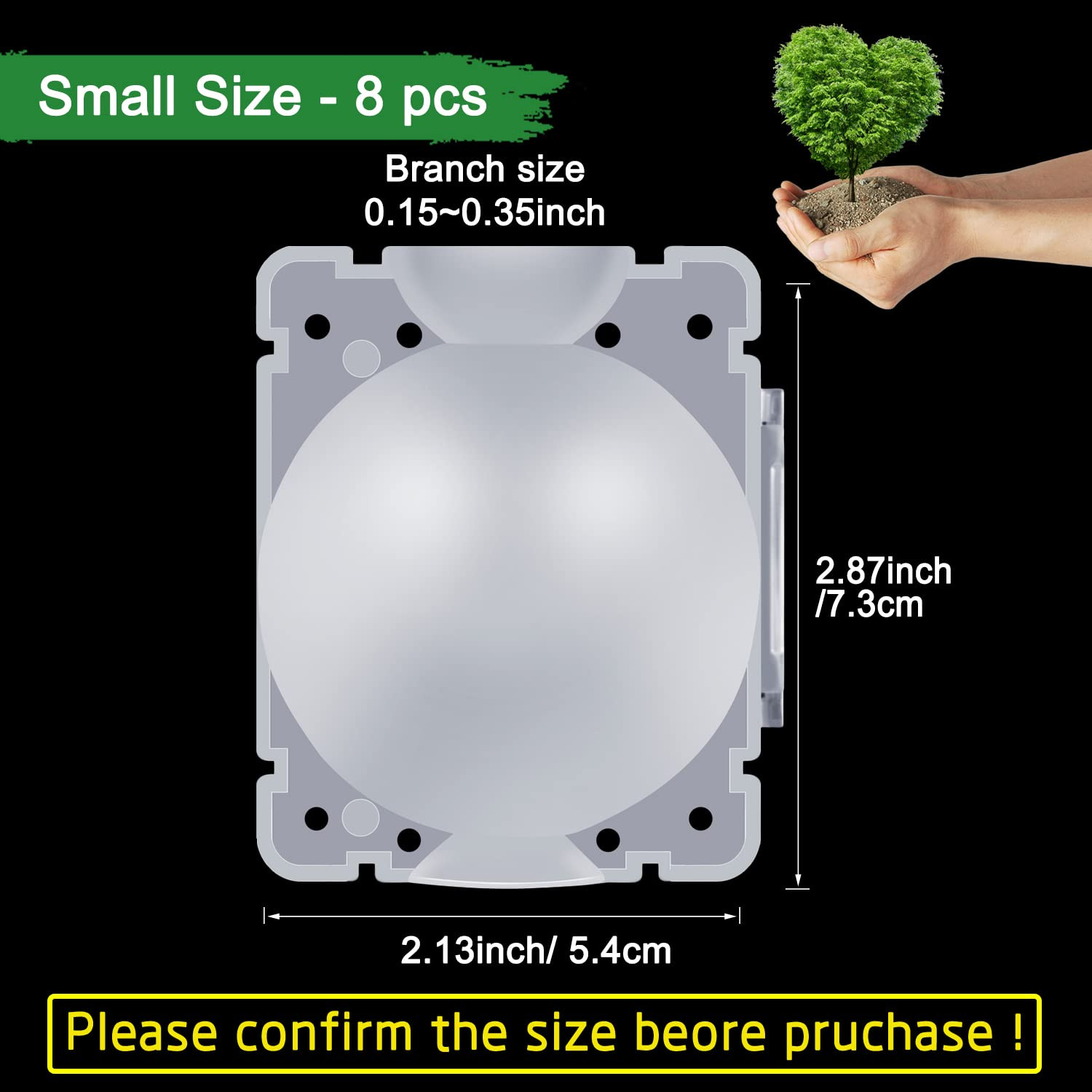 8 Pcs Air Layering Pods Plant Rooting Grow Propagation Ball Small Transparent As