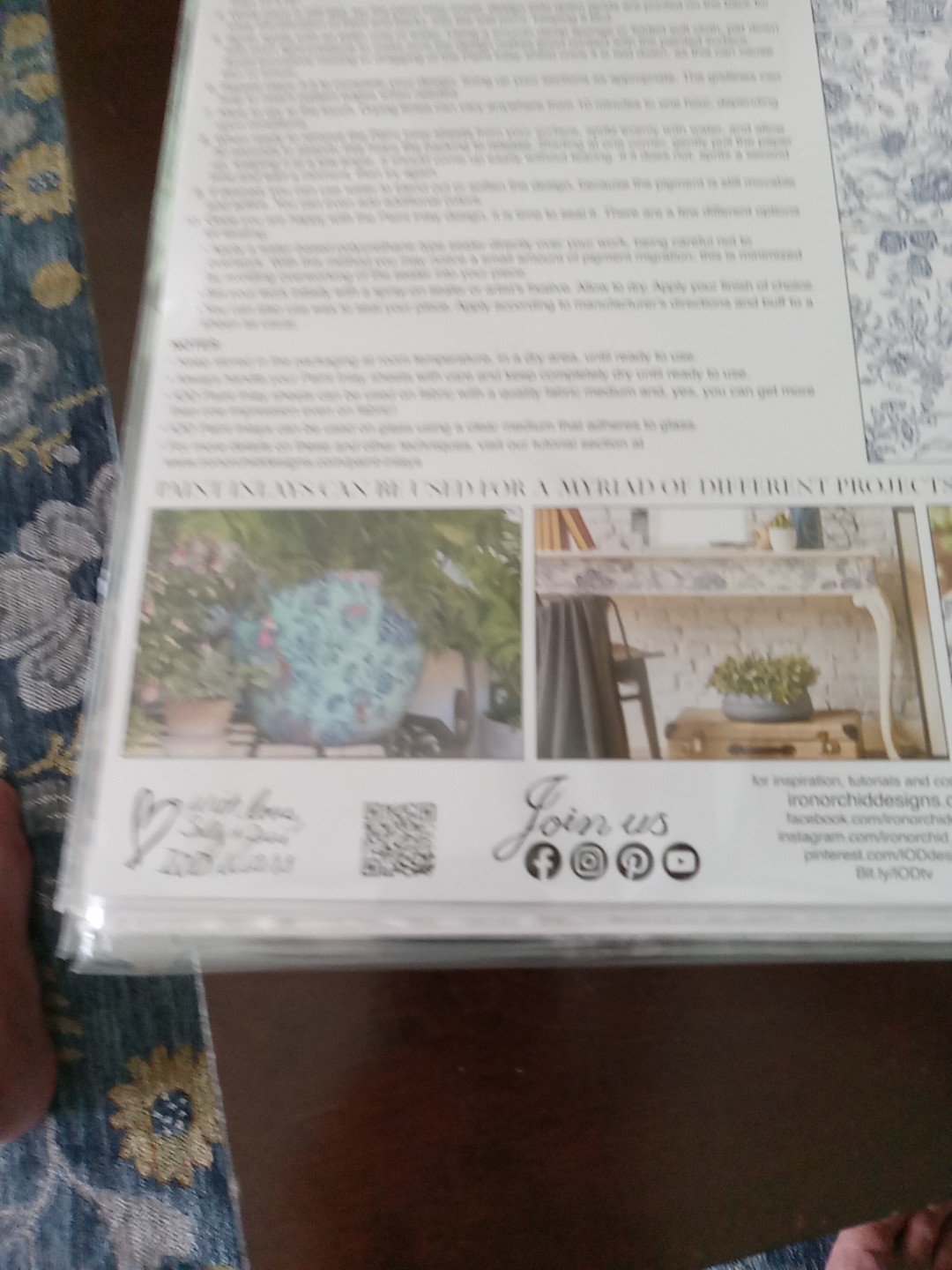 Iron Orchid Paint Inlay Indigo Floral