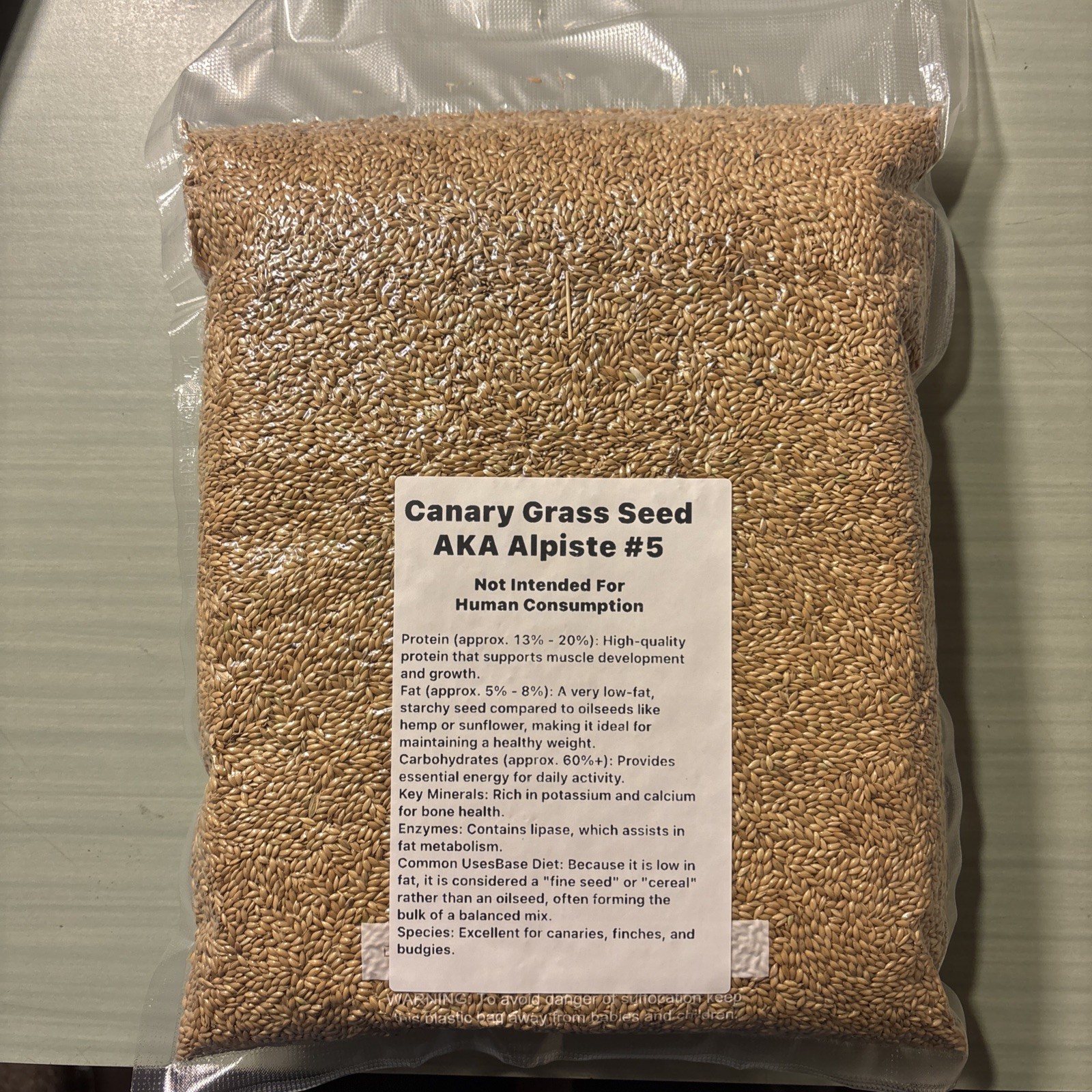 5 Pounds Of Alpiste Canary Seed Bird Food for All Birds