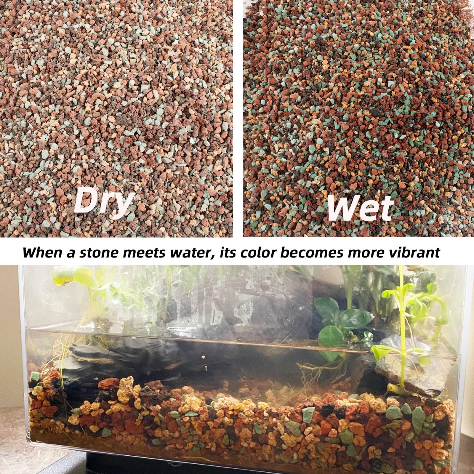 18lb Mix Lava Rocks for Plants in Door -Gravel Pebbles for Bonsai Succulent Cact