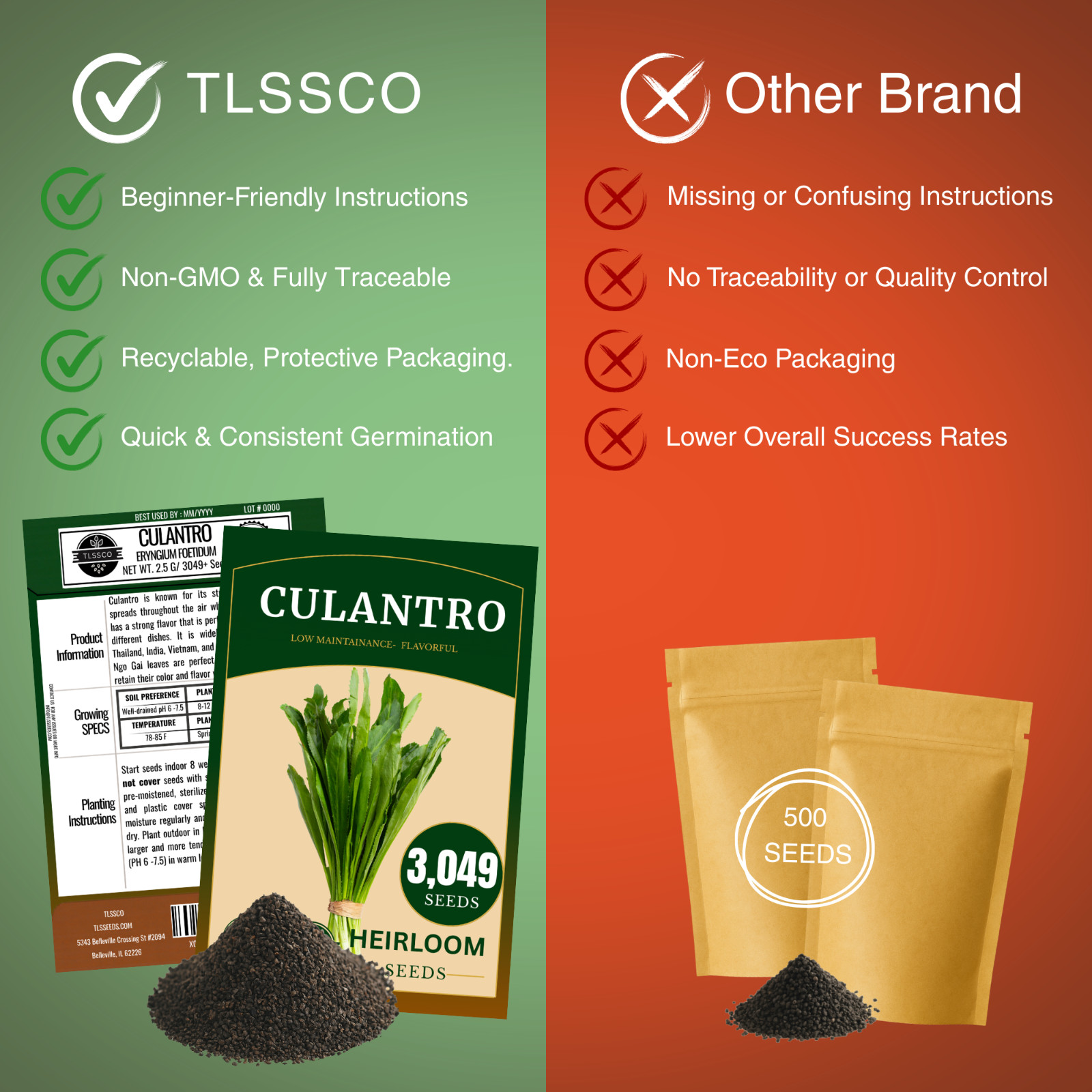 3000 Culantro Seeds NGO GAI Sawtoothfitweed, spiritweed, Stinkweed, Coriander