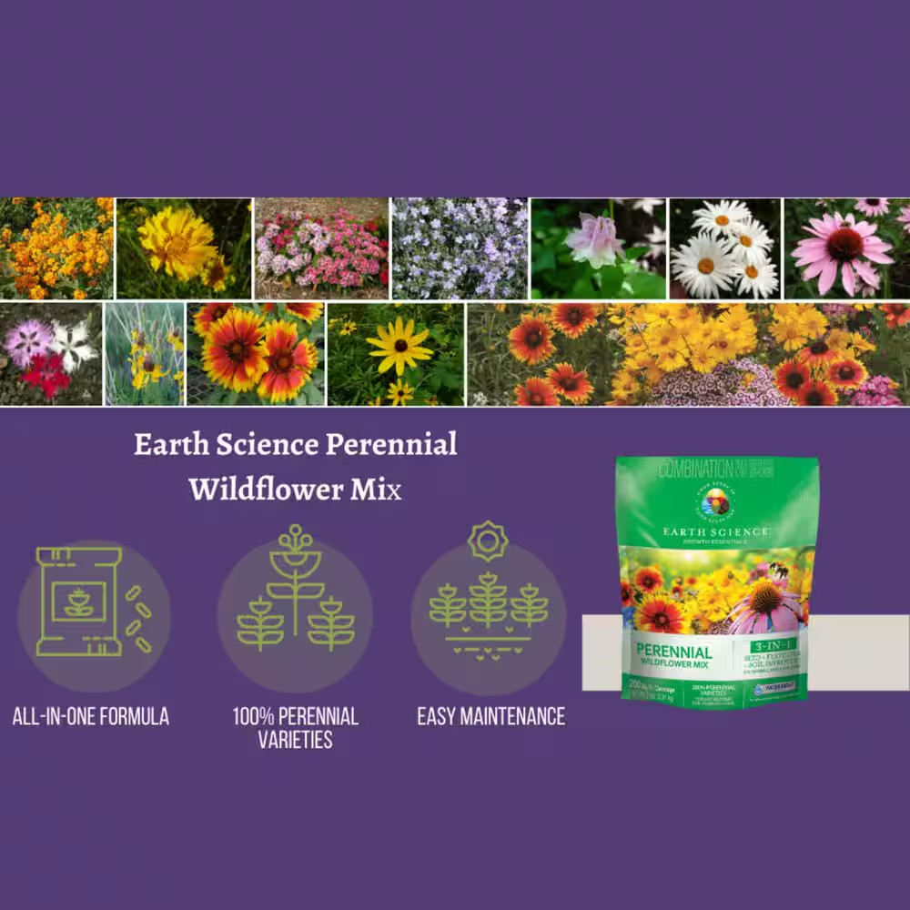 2 Lbs. Perennial All-In-One Wild Flower Mix with Seed, Plant Food and Soil Condi