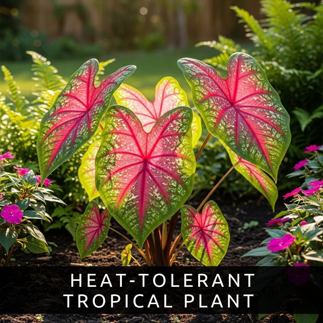 Pink Princess Caladium Bulbs for Planting – Beautiful Spotted Leafs Stand Out…