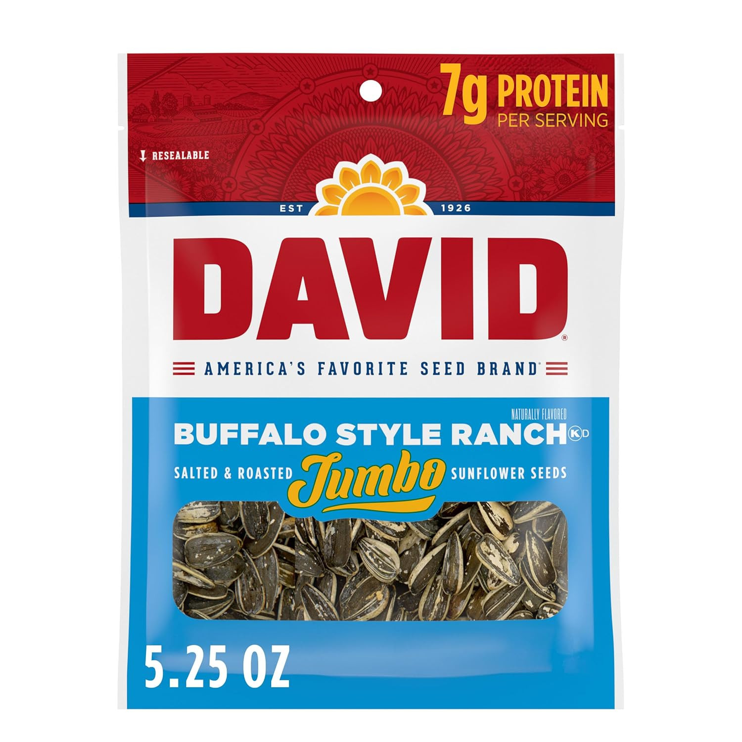 Jumbo Sunflower Seeds, Buffalo Style Ranch Flavor, Easter Basket Stuffer for Bas