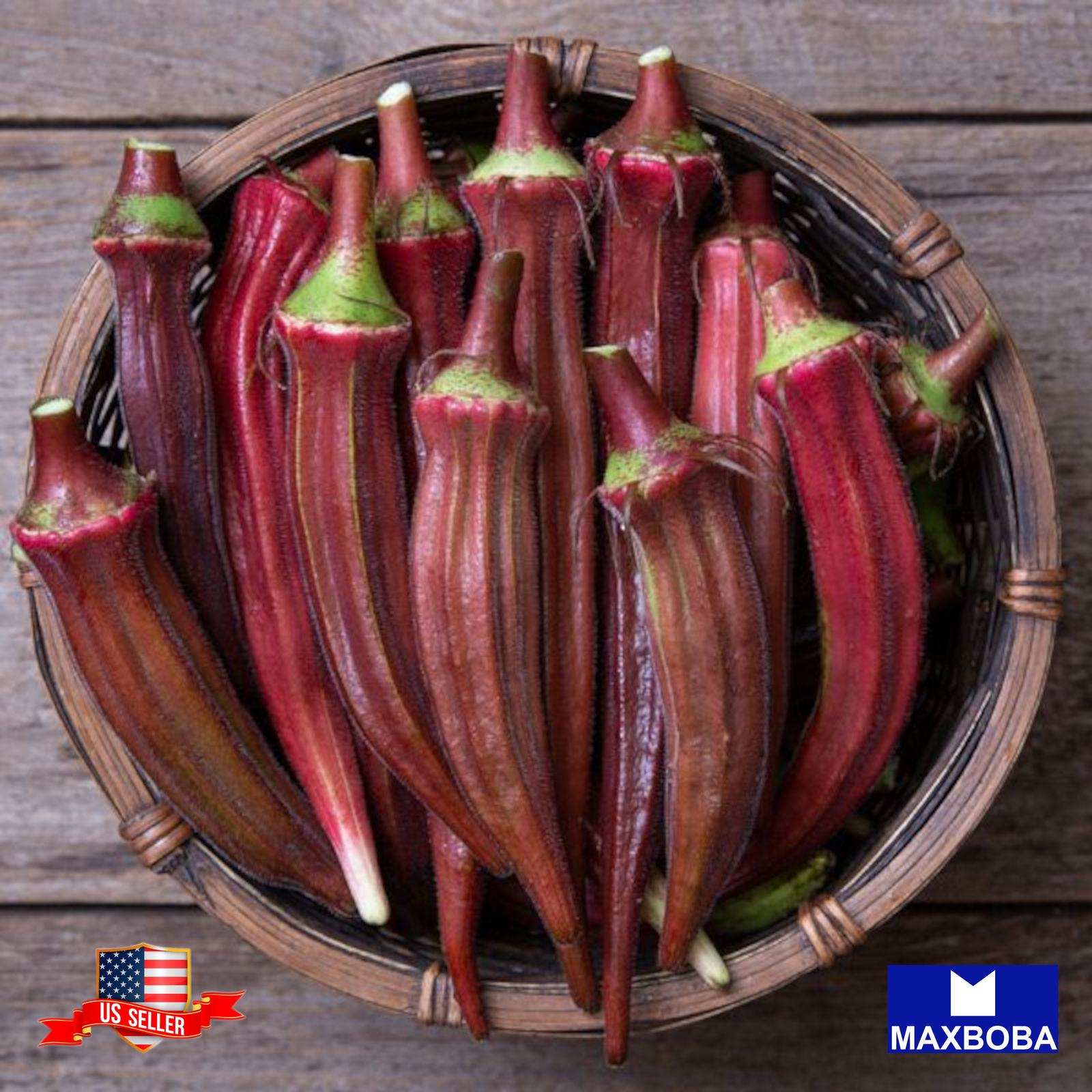 Okra Seeds Red Burgundy Non-GMO Heirloom