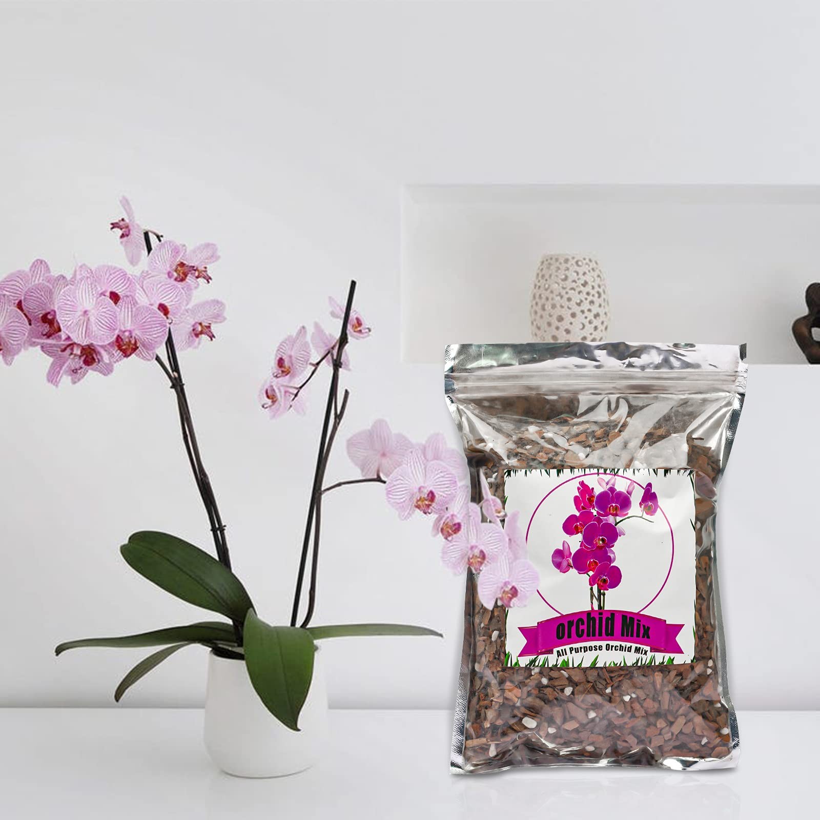 Orchid Potting Mix Bark, Pine Bark and Perlite, Good 2 quart