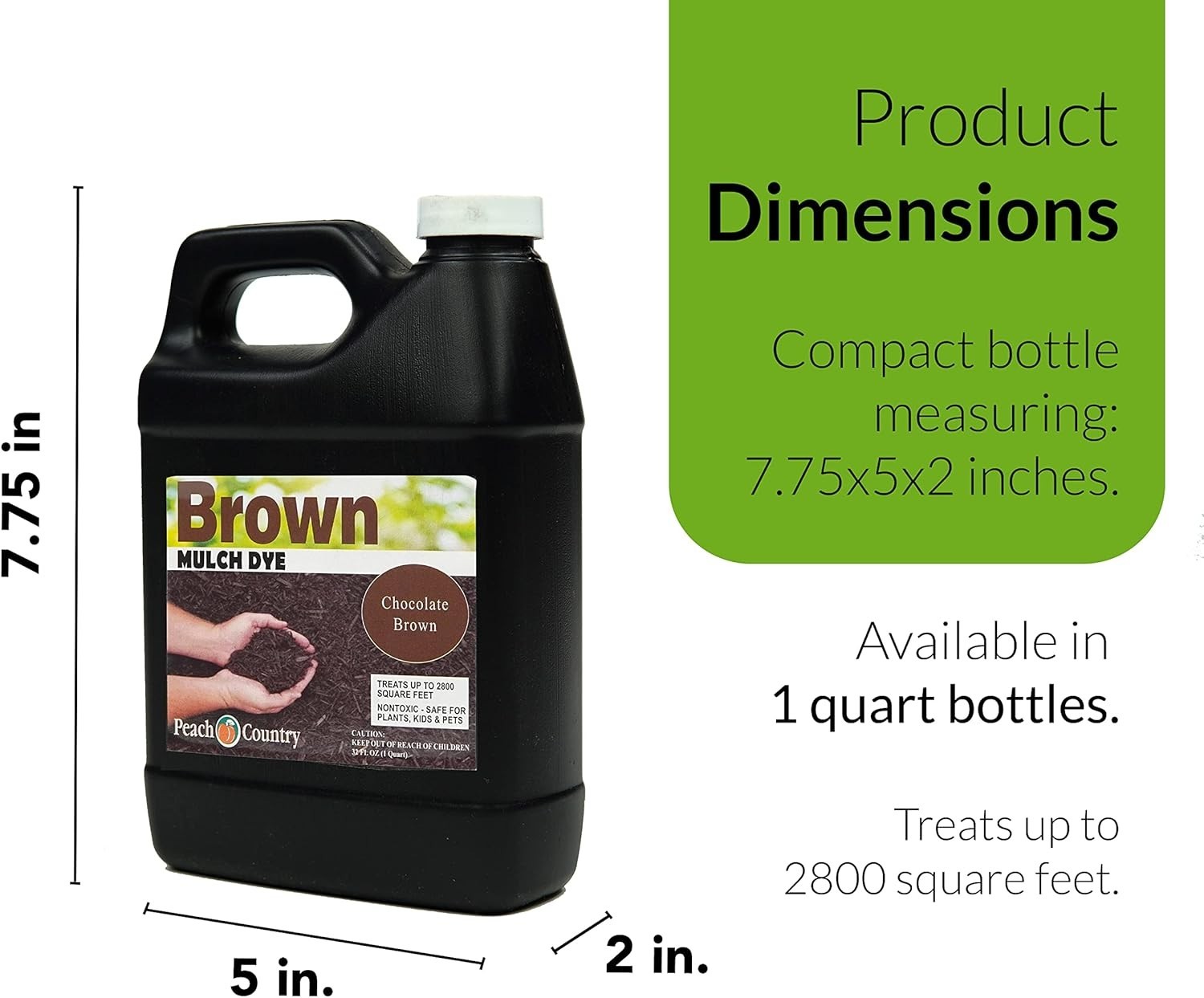 Peach Country Chocolate Brown Mulch Dye Color Concentrate – 2,800 Sq. Ft. – Brig