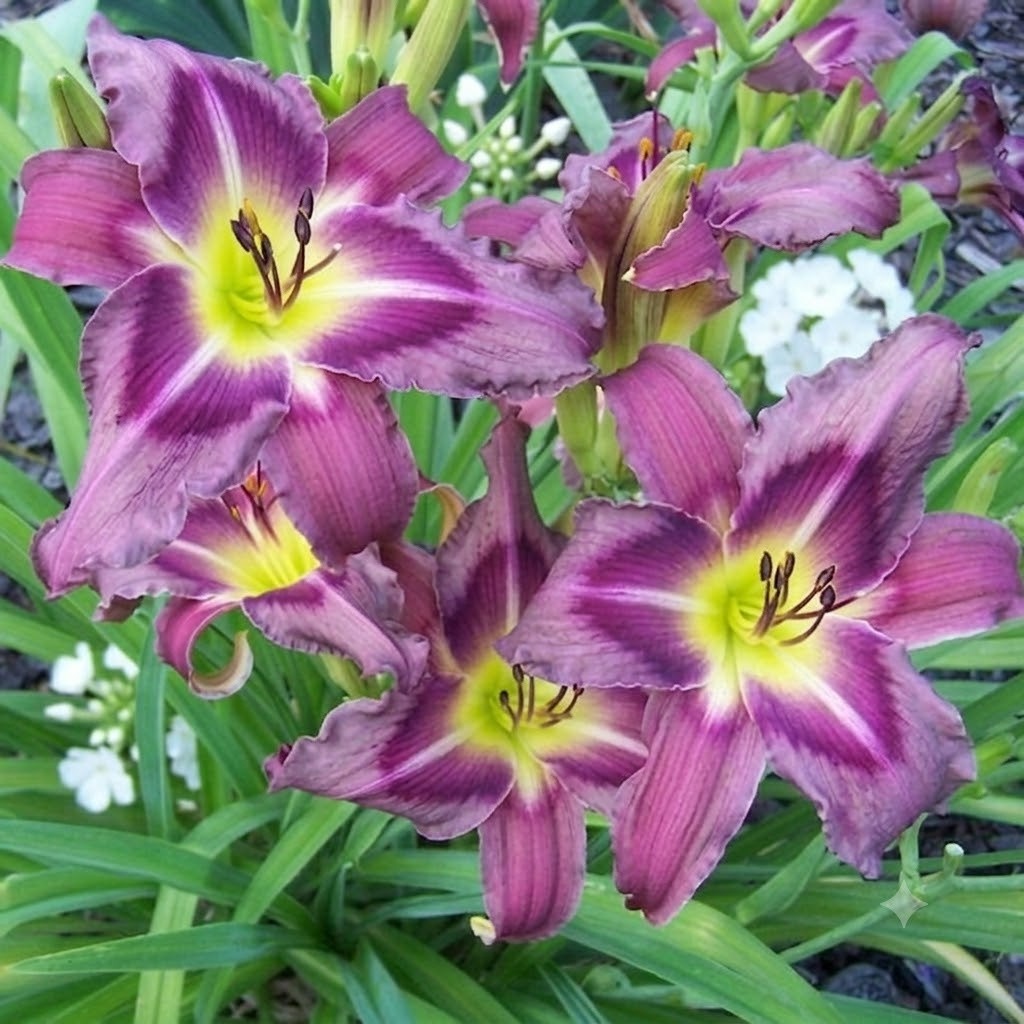Daylily ‘Trahlyta’ Beautiful Fragrant 6 1/2″ Violet Flowers on 30″ Flower Scapes