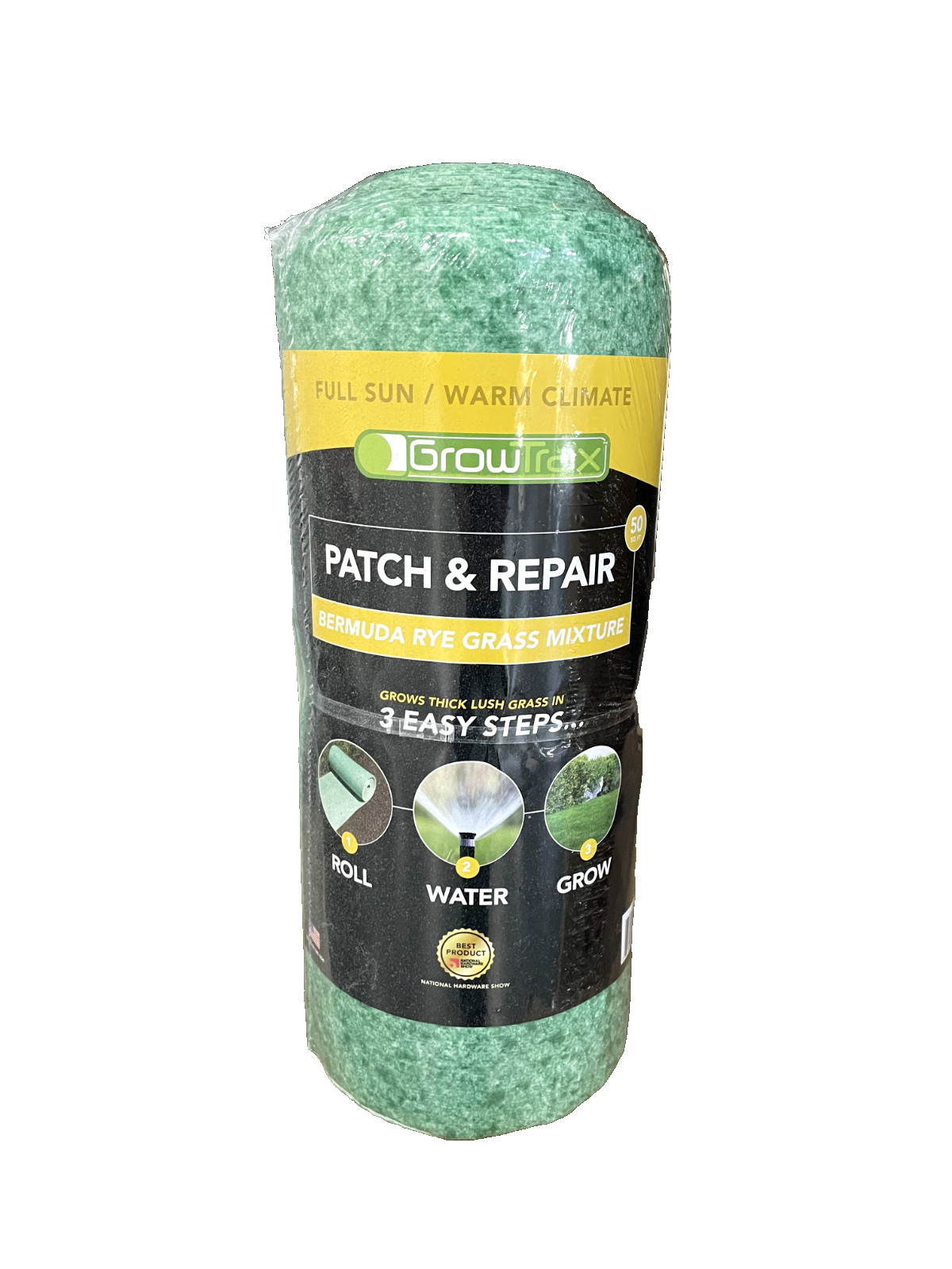 6-Pack GrowTrax Full Sun Bermuda Rye Grass Seed Mat 50 Sq Ft Lawn Repair Rolls