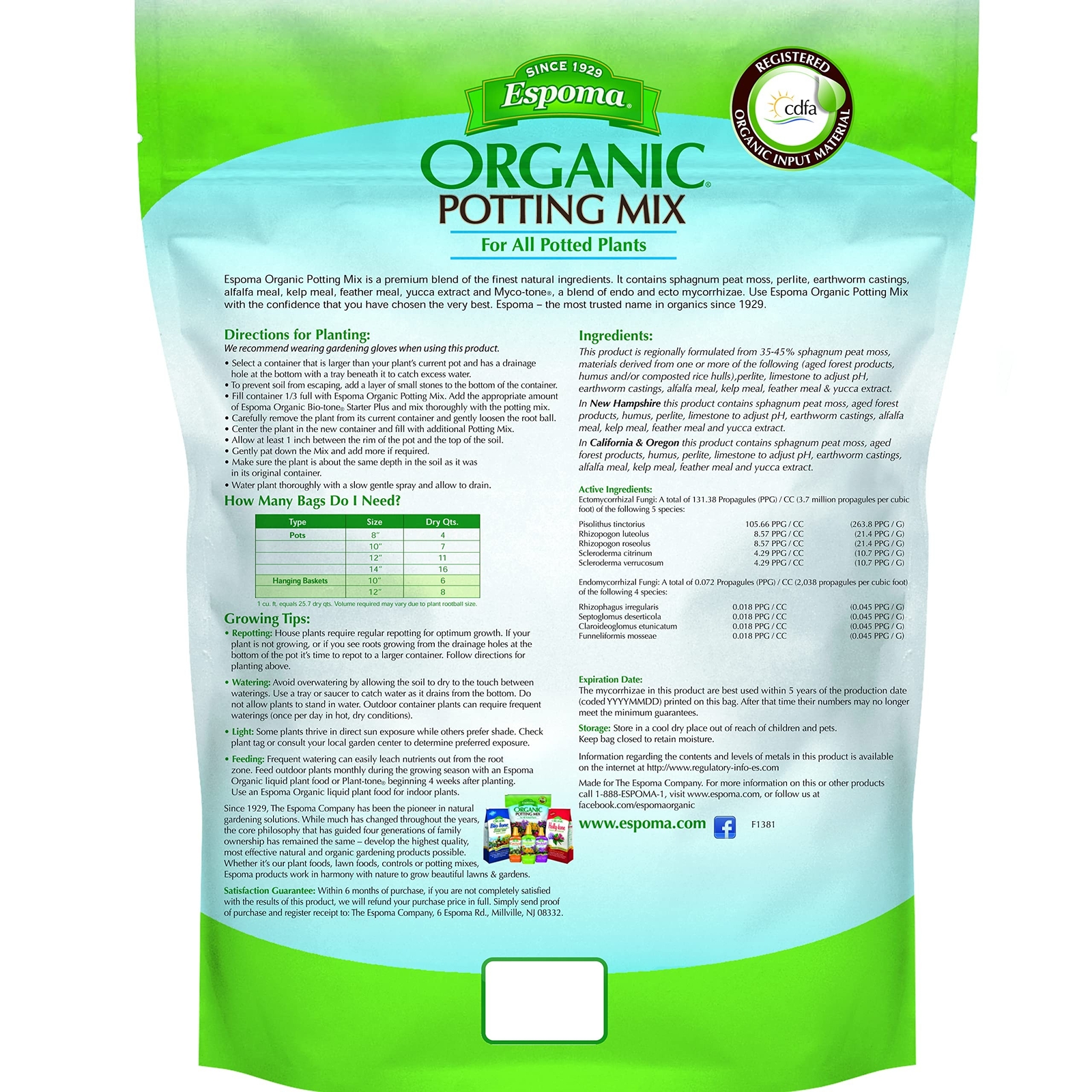 Espoma Organic Potting Soil Mix – All Natural Potting Mix For All Indoor & Ou…