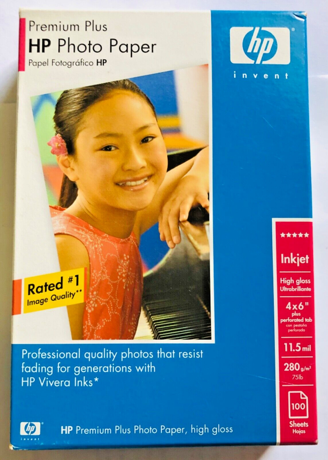 HP Genuine Professional 100 Sheets 4×6 High Glossy White Photo Paper NEW SEALED