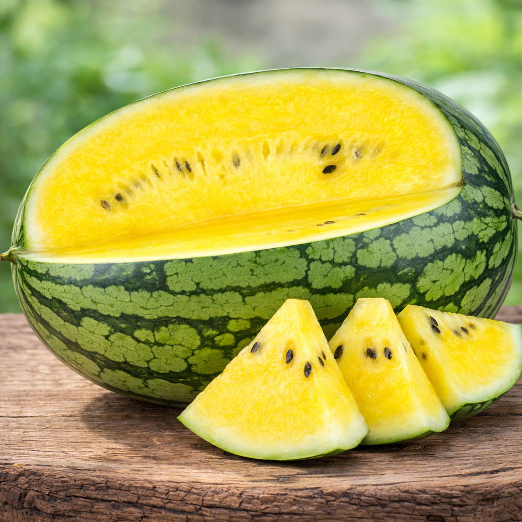 25 Mountain Sweet Yellow Watermelon Seeds – High Sugar Content Heirloom 15-25LBs