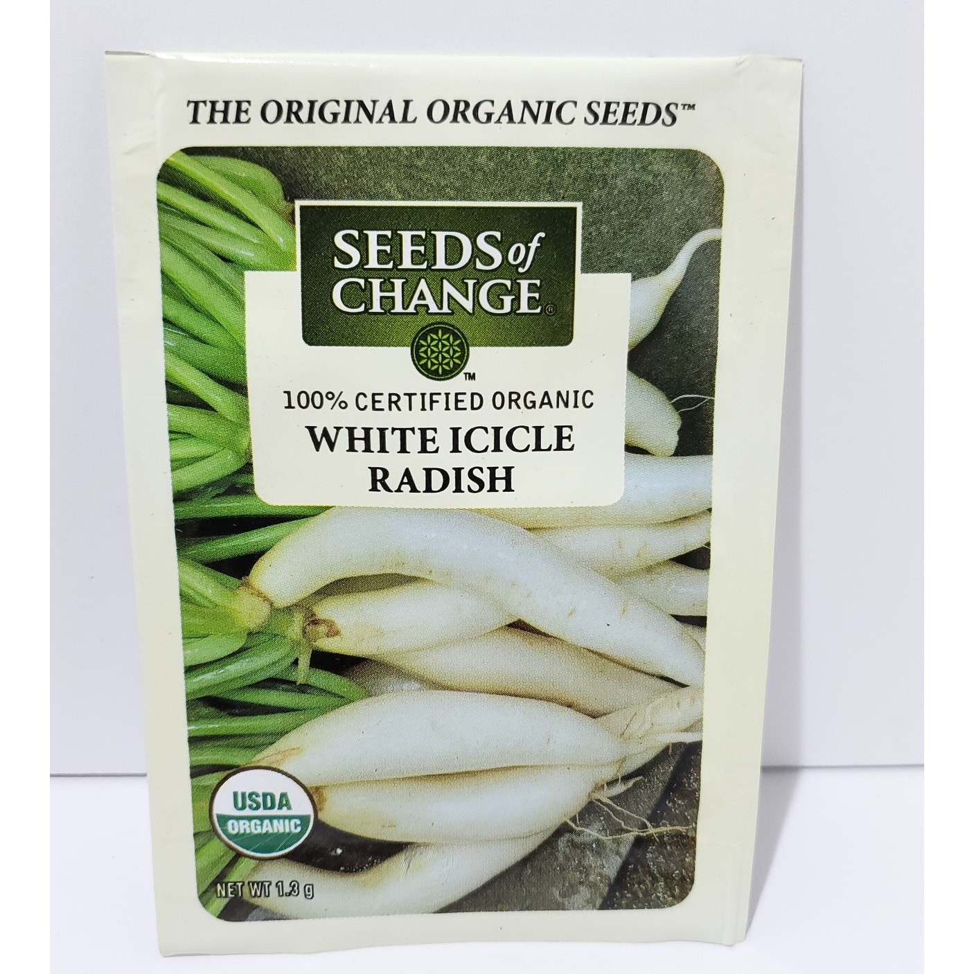 Seeds of Change Organic (2025) – 1pk 1.3g White Icicle Radish Garden Seeds