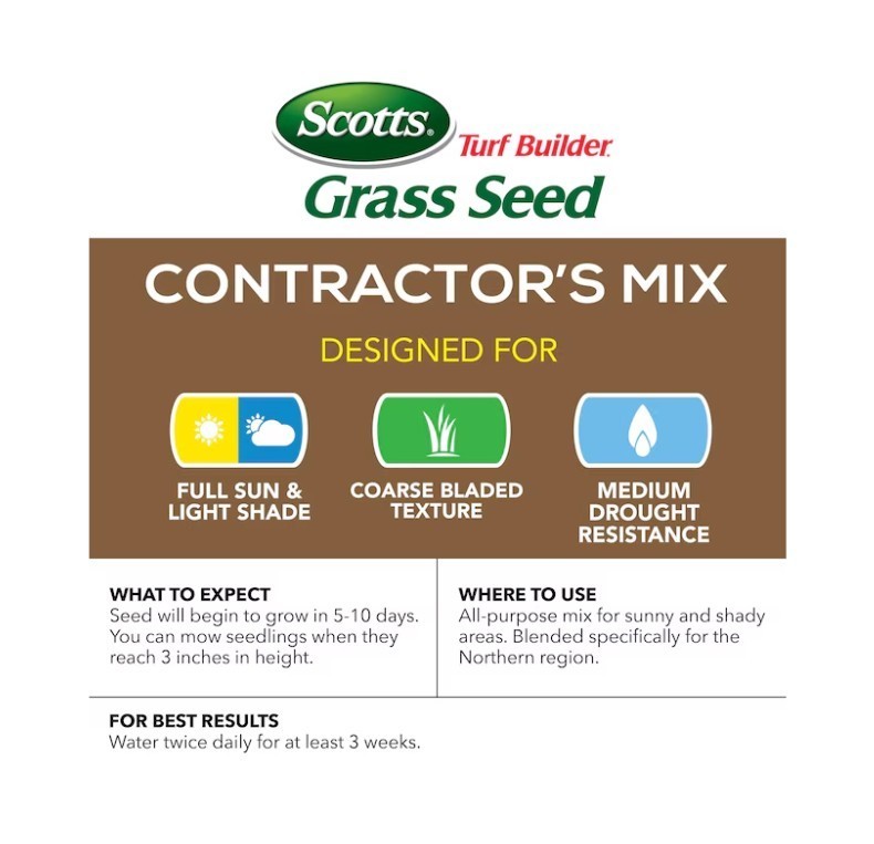 [HOT SALE] Scotts Turf Builder 20 lb Contractor’s Mix Perennial Ryegrass Seed