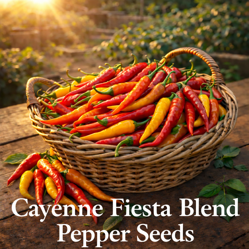 Cayenne Fiesta Blend Pepper Seeds | Hot Pepper Mix | Heirloom Chili 25 seeds