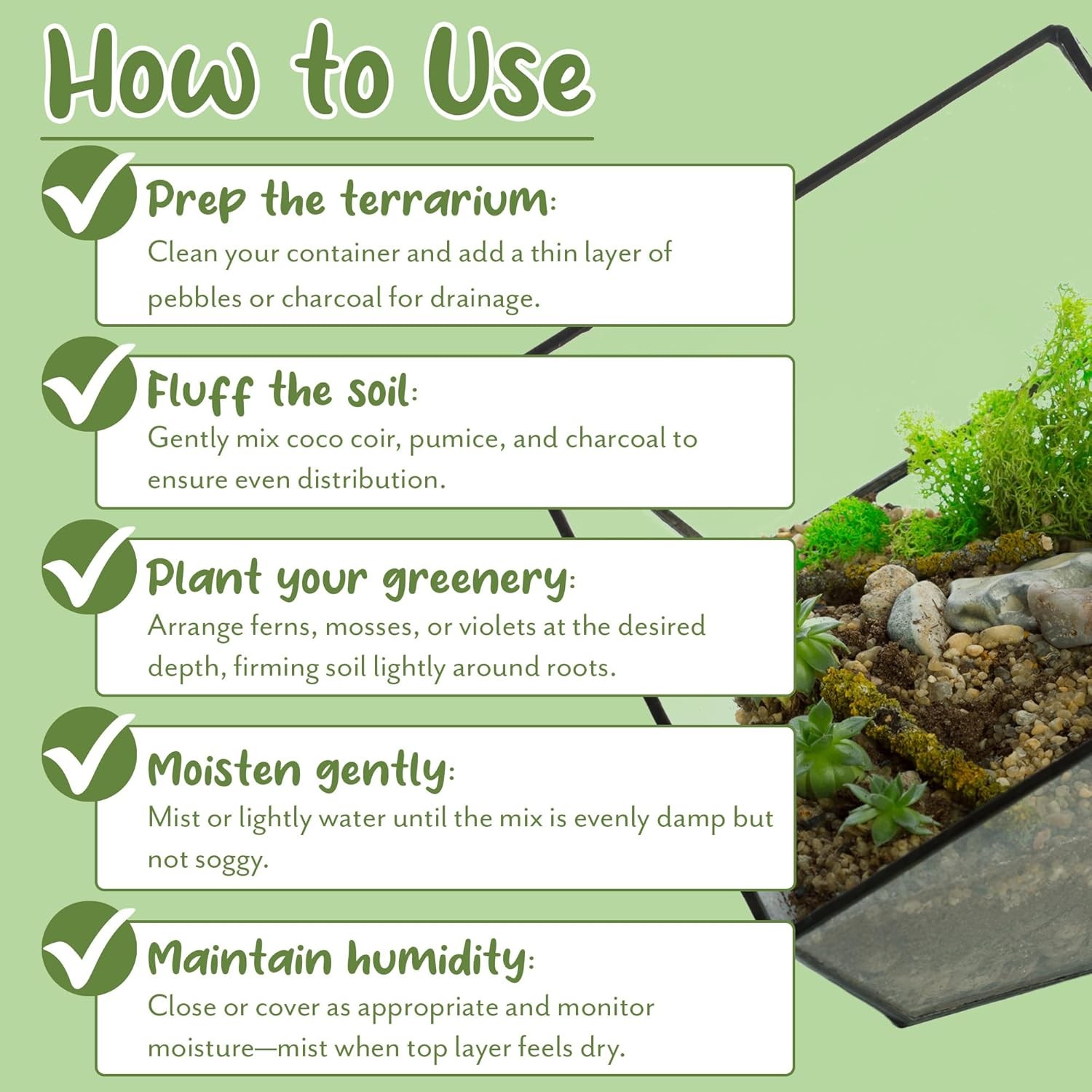 Terrarium Potting Soil Mix (4 Quarts), w/Blended Filtering Charcoal 4 Quarts