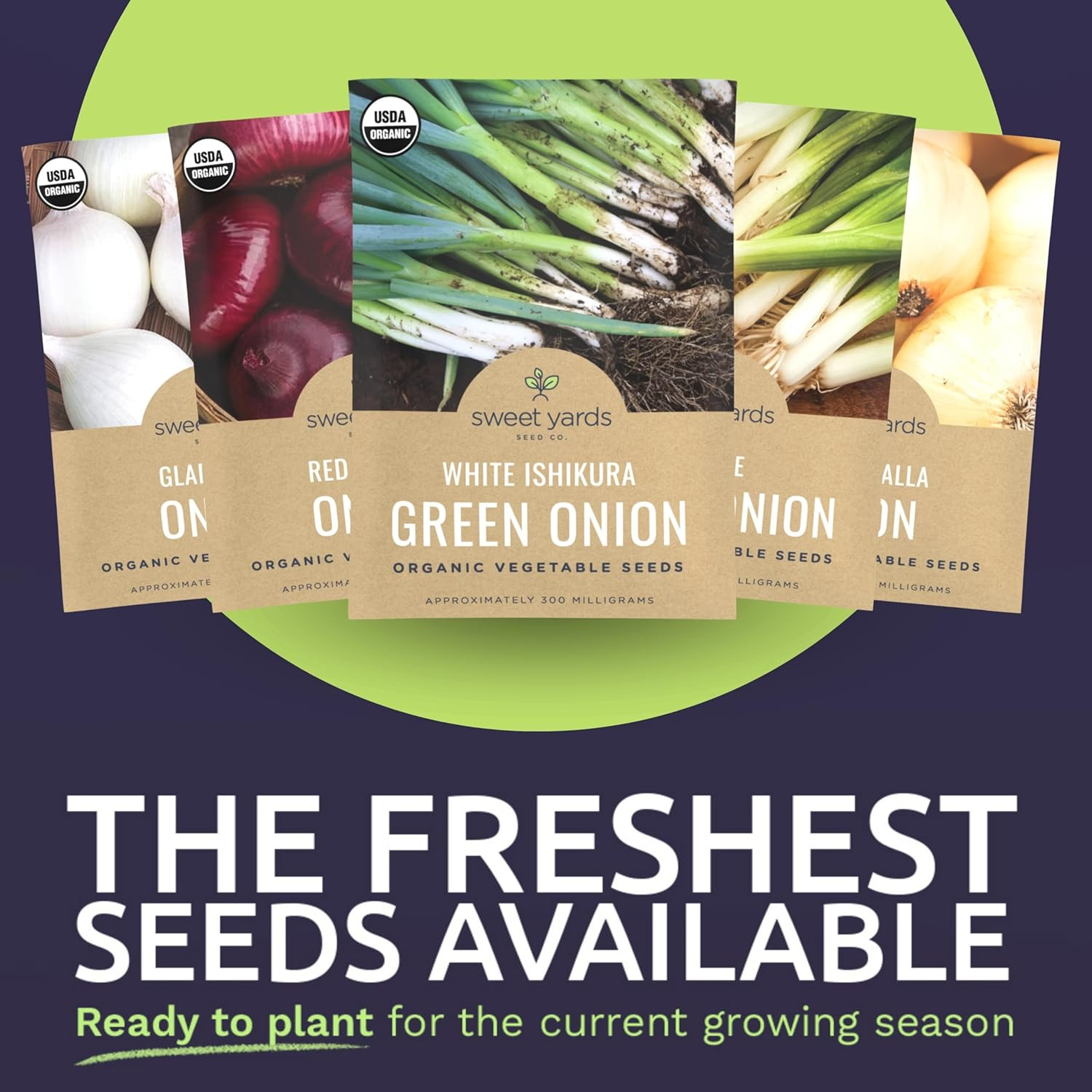 Organic Onion Seeds Variety Pack – 6 Individual Packs – 2026 Season – Walla Wall
