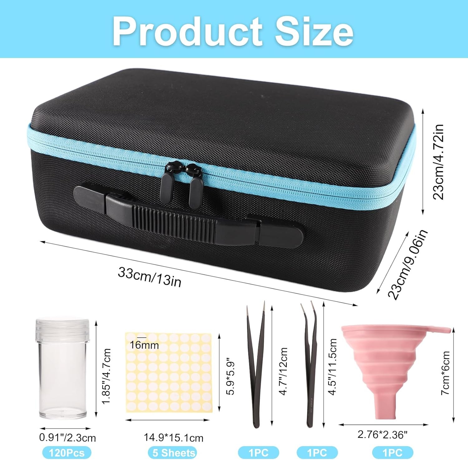 Seed Storage Organizer, Container with 120 Slot, Sturdy Black